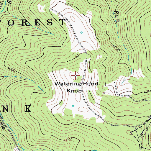 Topographic Map of Watering Pond Knob, WV