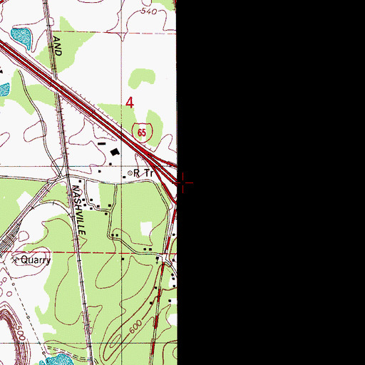 Topographic Map of Interchange 231, AL
