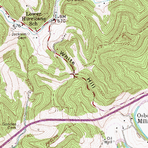Topographic Map of White Hill, WV