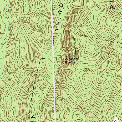 Topographic Map of Whites Knob, WV