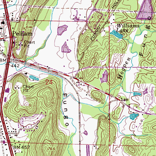 Topographic Map of Interchange 242, AL