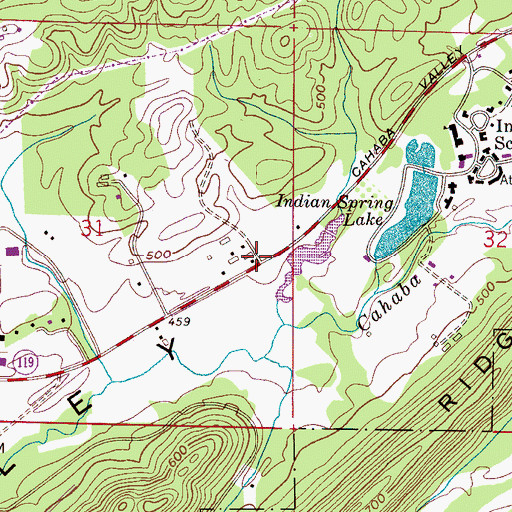 Topographic Map of Interchange 246, AL