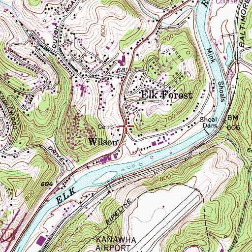 Topographic Map of Wilson, WV