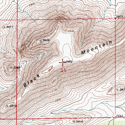 Topographic Map of Black Mountain, AZ