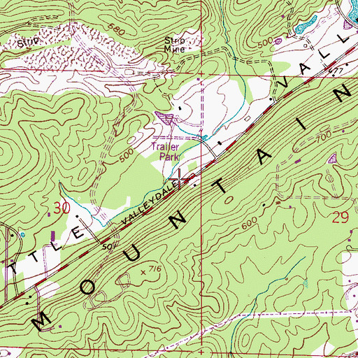 Topographic Map of Interchange 247, AL