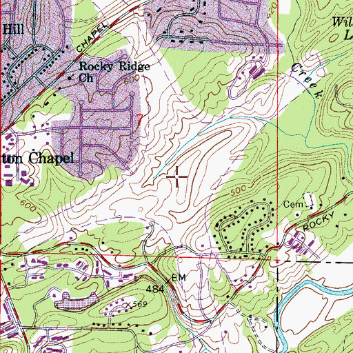 Topographic Map of Interchange 250, AL