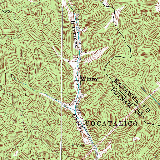 Topographic Map of Winter, WV
