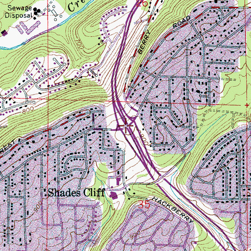 Topographic Map of Interchange 254, AL