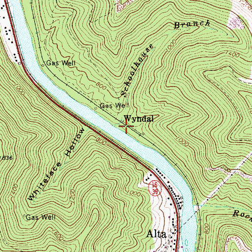 Topographic Map of Wyndal, WV