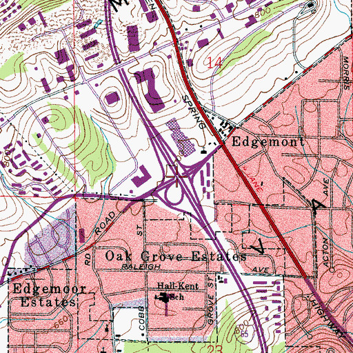 Topographic Map of Interchange 256, AL