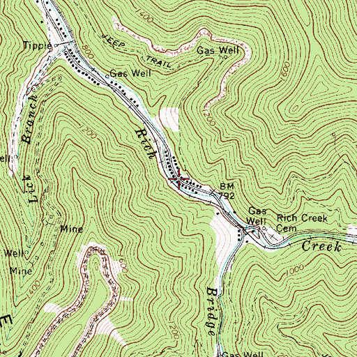 Topographic Map of Agnew, WV