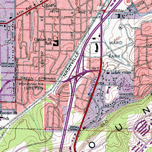 Topographic Map of Interchange 258, AL