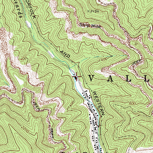 Topographic Map of Beards Fork Elementary School (historical), WV