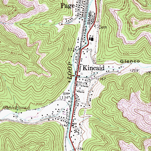 Topographic Map of Big Run, WV