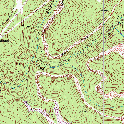 Topographic Map of Boone (historical), WV