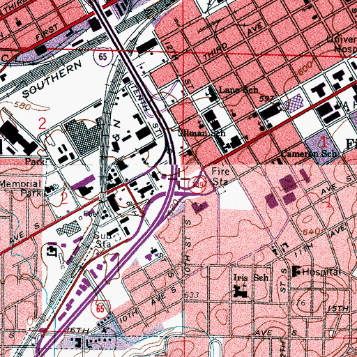 Topographic Map of Interchange 259A, AL