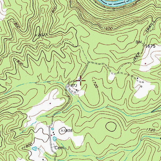Topographic Map of Carnifex School (historical), WV