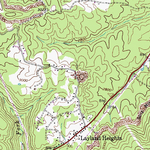 Topographic Map of Chesnut Knob School (historical), WV