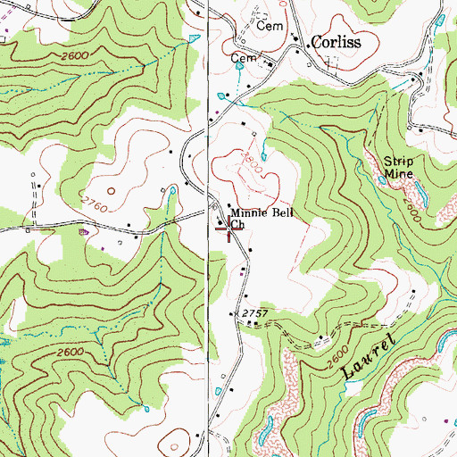 Topographic Map of Corlis School (historical), WV