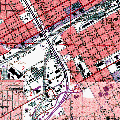 Topographic Map of Interchange 259B, AL