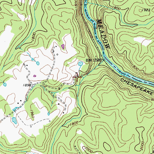 Topographic Map of Deegans, WV