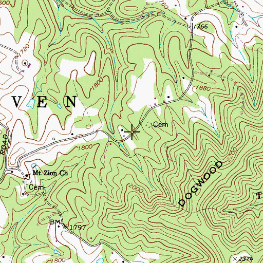 Topographic Map of Deitz (historical), WV
