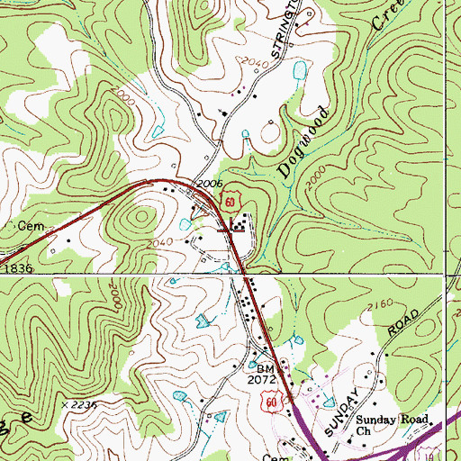 Topographic Map of Dogwood Gap School (historical), WV