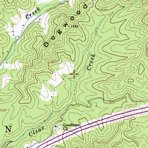 Topographic Map of Dogwood Ridge School (historical), WV