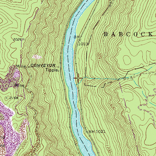 Topographic Map of East Sewell (historical), WV