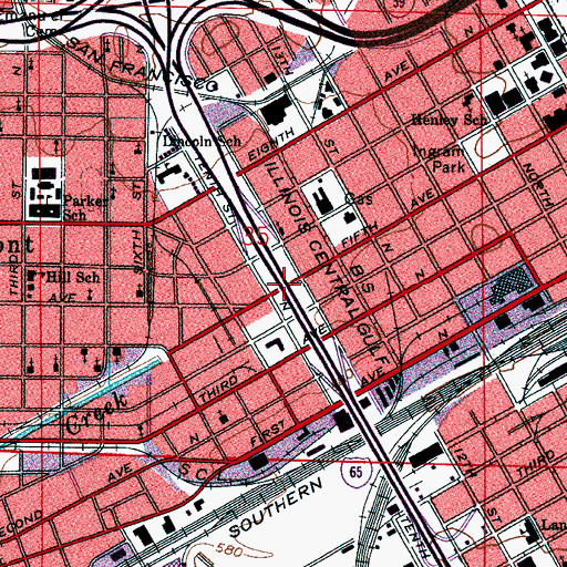 Topographic Map of Interchange 260, AL