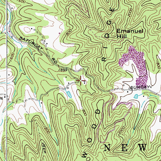 Topographic Map of Elliot (historical), WV