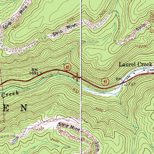 Topographic Map of Export (historical), WV