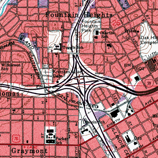 Topographic Map of Interchange 261, AL