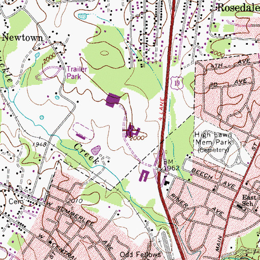 Topographic Map of Fayette Institute of Technology, WV