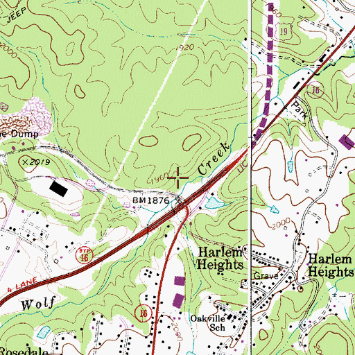 Topographic Map of Fayette Square Shooping Center, WV