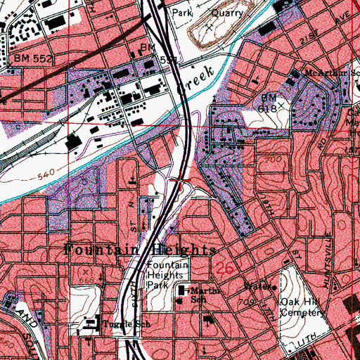 Topographic Map of Interchange 262A, AL