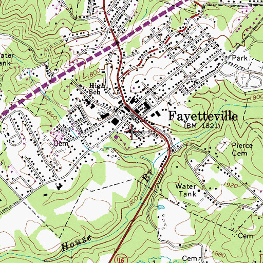 Topographic Map of First Church of God, WV