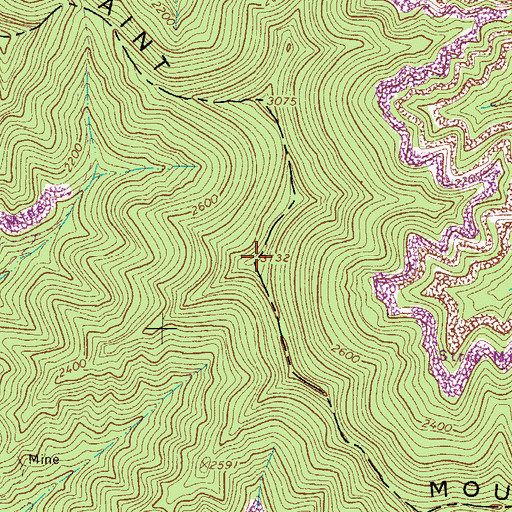 Topographic Map of Hodge Knob, WV