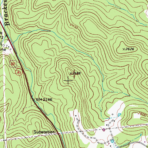 Topographic Map of Hogpen Ridge, WV