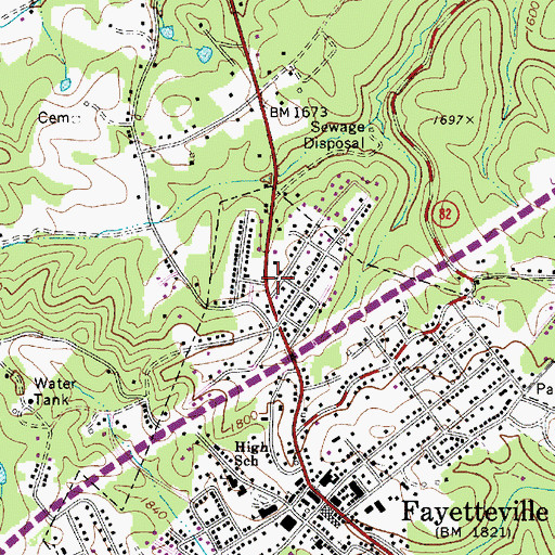 Topographic Map of Janutola Park, WV