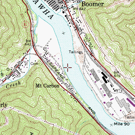 Topographic Map of Kimberly Elementary School (historical), WV