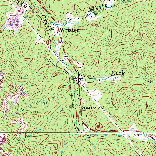 Topographic Map of Lick Fork, WV