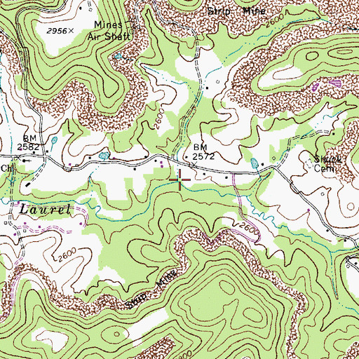 Topographic Map of Lick Run, WV