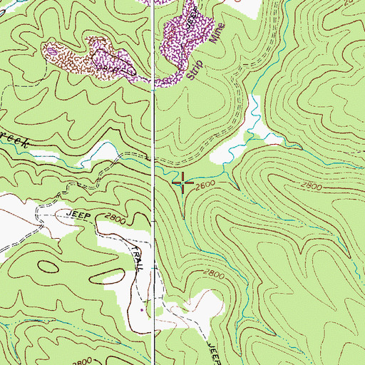 Topographic Map of Mill Creek, WV