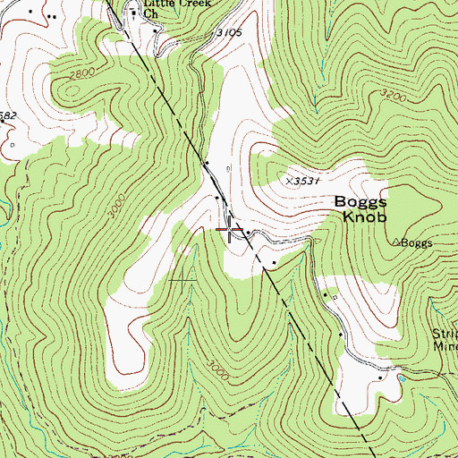 Topographic Map of Mountain School (historical), WV