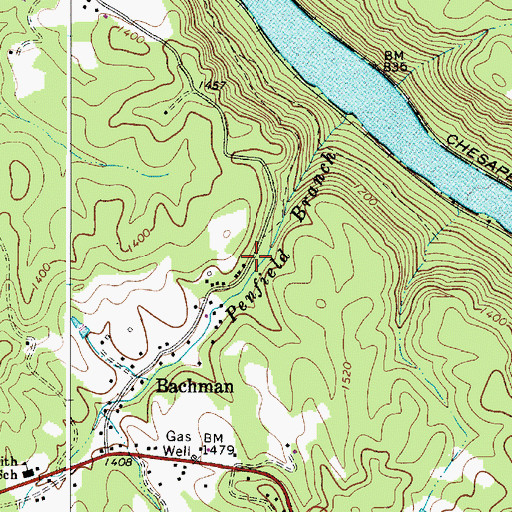 Topographic Map of Pendleton School (historical), WV