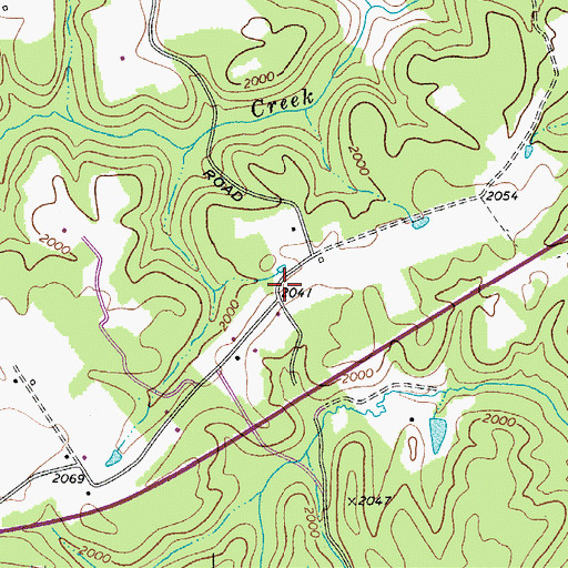 Topographic Map of Pine Bluff School (historical), WV