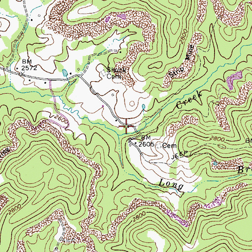 Topographic Map of Pine Grove School (historical), WV