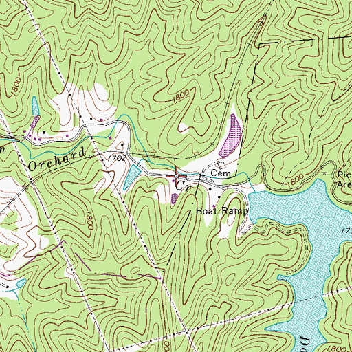 Topographic Map of Plumorchard School (historical), WV