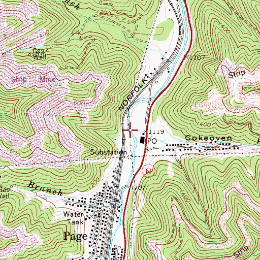 Topographic Map of Press Kincaid Branch, WV